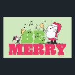 Adesivo Retangular Amendoins | Seja Feliz Natal<br><div class="desc">Veja esta divertida design de Natal do Peanuts.</div>