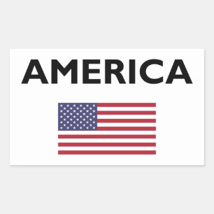 Adesivo Retangular América EUA - Marca americana Light-Color