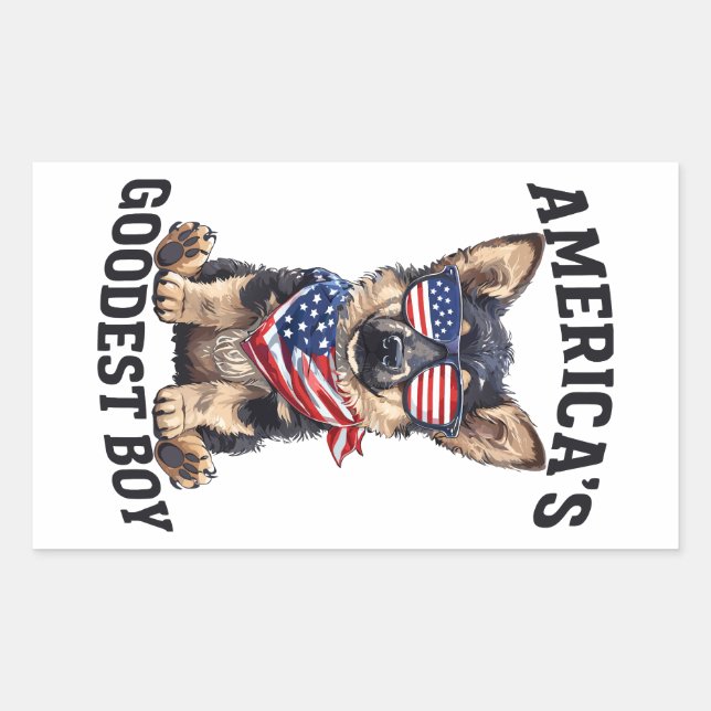 Adesivo Retangular America’s Goodest Shepherd (Frente)