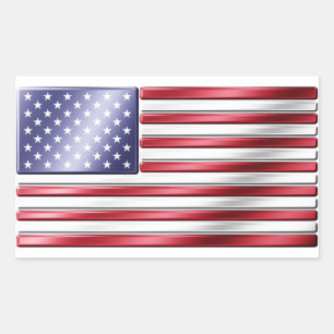 Adesivo Retangular American Flag 2 - EUA - Metálico