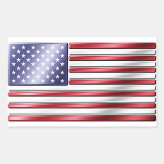 Adesivo Retangular American Flag 2 - EUA - Metálico