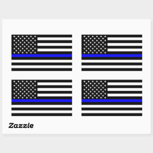 Adesivo Retangular American Thin Blue Line Decor