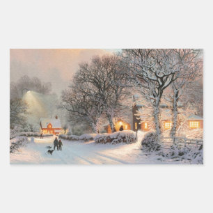 Adesivo Retangular Americana da cidade pequena; Irmãos que andam na