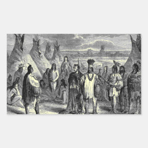 Adesivo Retangular americanos nativos