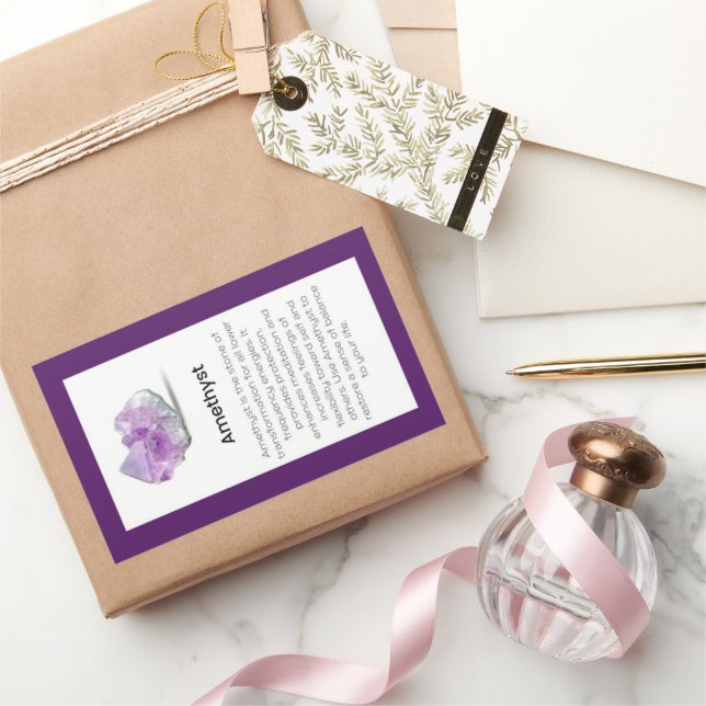 Adesivo Retangular Ametyst Crystal Significa Pacote Gemstone De Joias (Presentear)