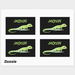 Adesivo Retangular Amigável Lizard Com Seu Nome