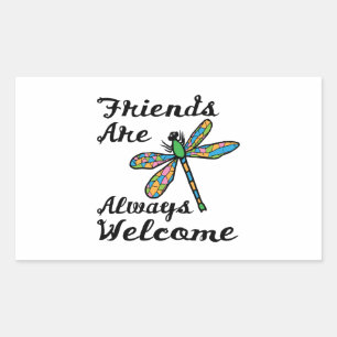 Adesivo Retangular Amigos são sempre bem-vindos