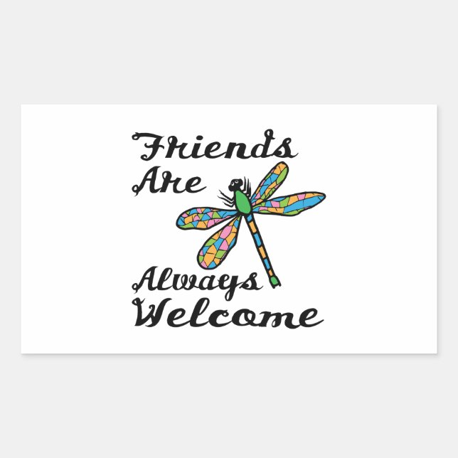 Adesivo Retangular Amigos são sempre bem-vindos (Frente)
