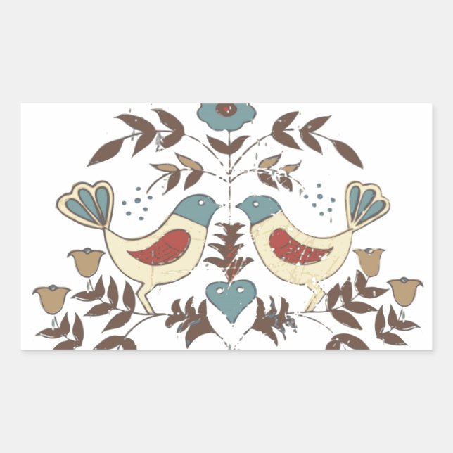 Adesivo Retangular Amish Hex Sinal Bird Americana da Pensilvânia Hola (Frente)