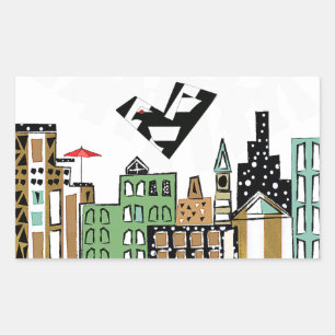 ADESIVO RETANGULAR AMOR AVE NA CIDADE