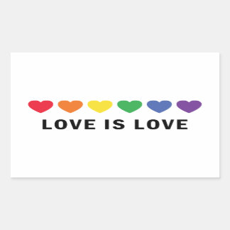 Adesivo Retangular "Amor é Amor" Orgulho LGBTQ
