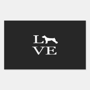 Adesivo Retangular amor gigante schnauzer silhouette cão amante but
