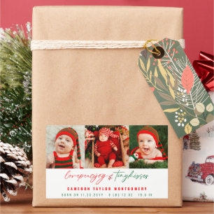 Adesivo Retangular Amor Joy Tiny Kisses Bebê 1rua Natal