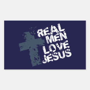 Adesivo Retangular Amor real Jesus dos homens
