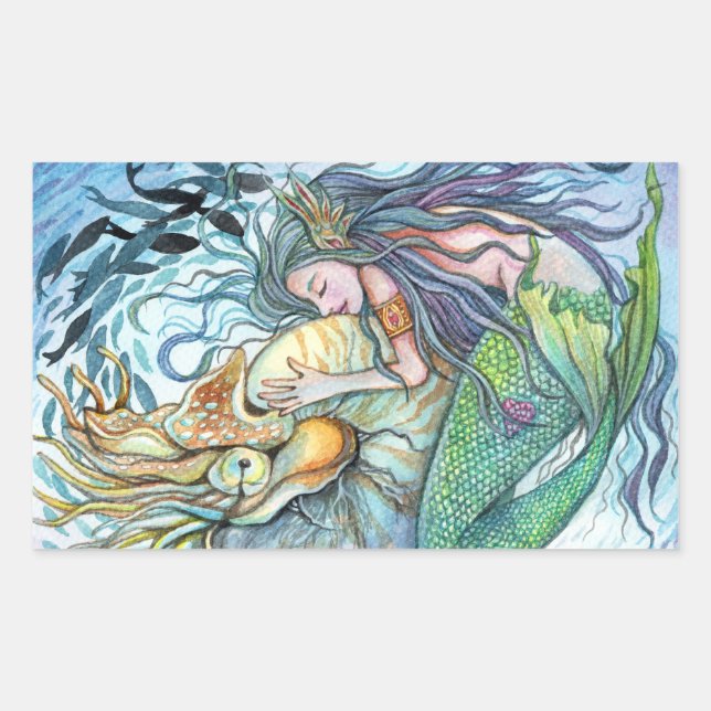 Adesivo Retangular Amor subaquático (Frente)