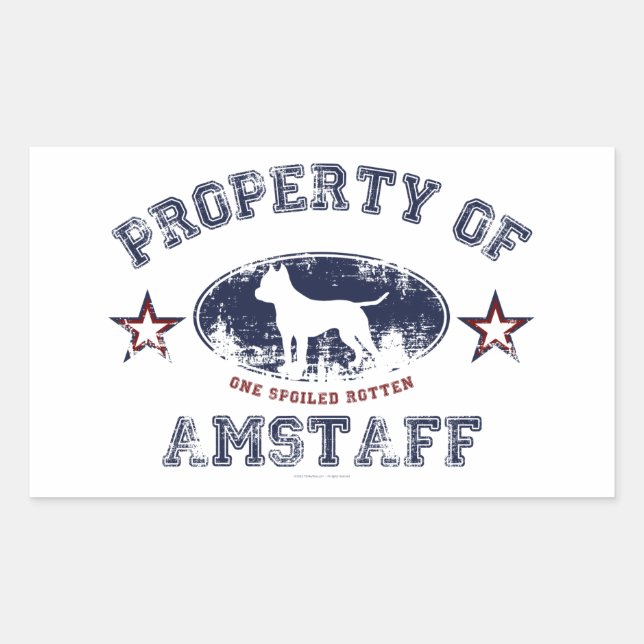 Adesivo Retangular Amstaff (Frente)