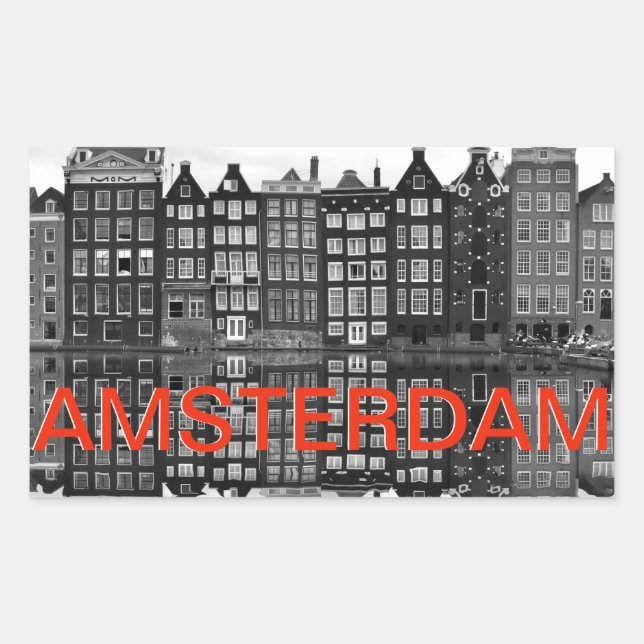 Adesivo Retangular Amsterdam steden koffer sticker (Frente)