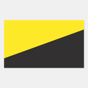 Adesivo Retangular Ancap flag Anarchocapitalismo amarelo e preto