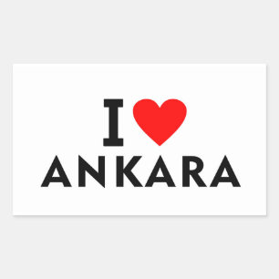 Adesivo Retangular Ancara Turquia cidade do amor coração gosta de via