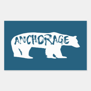 Adesivo Retangular Anchorage Alaska Bear