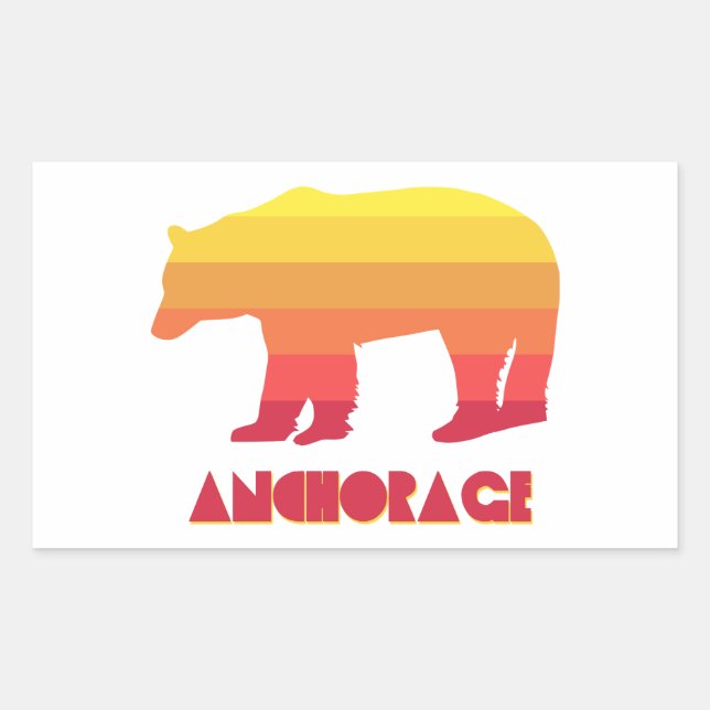 Adesivo Retangular Anchorage Alaska Rainbow Bear (Frente)