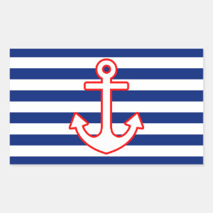Adesivo Retangular Âncora náutica do estilo na decoração das list