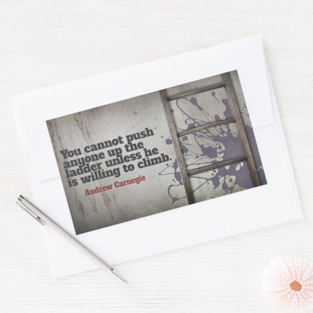 Adesivo Retangular Andrew Carnegie Inspirational Cote "Push Up" (Envelope)
