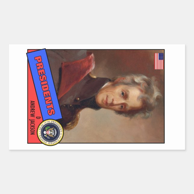 Adesivo Retangular Andrew Jackson Baseball Card (Frente)