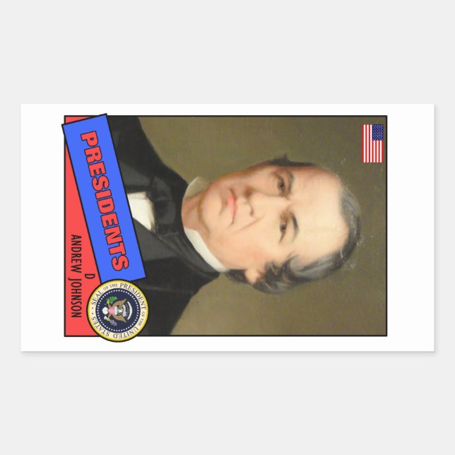 Adesivo Retangular Andrew Johnson Baseball Card (Frente)