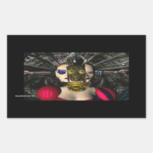 Adesivo Retangular ANDROID XENIA SPACESHIP PILOT,Ficção científica