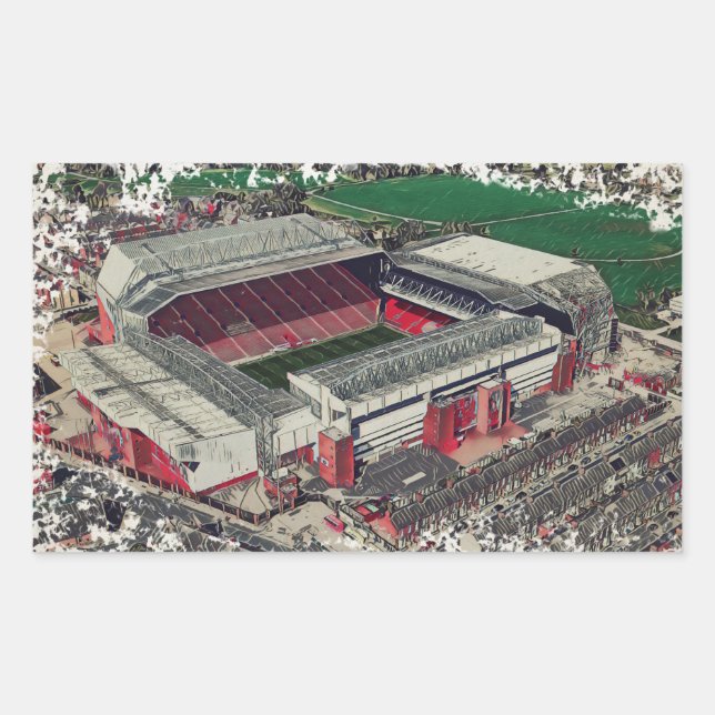 Adesivo Retangular Anfield Stadium Liverpool - Artistic Watercolour (Frente)