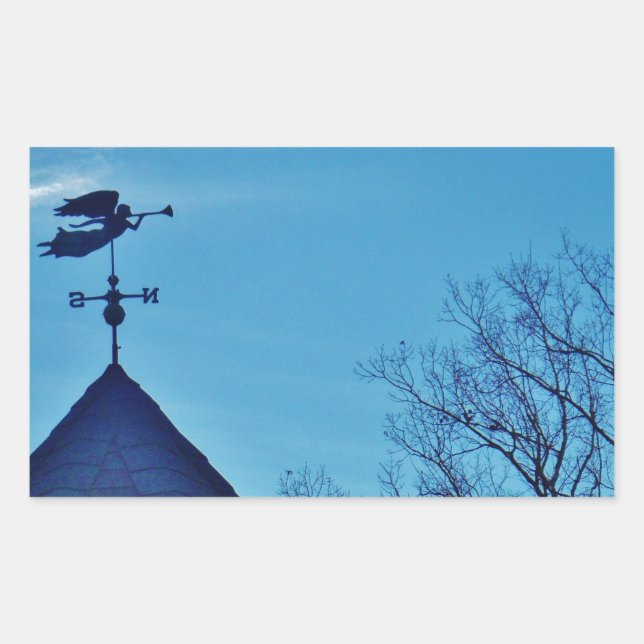 Adesivo Retangular Angel BLOW HORN WEATHER VANE (Frente)