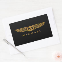 Angel Wings Vintage Nome do Ouro Inicial Monograma