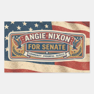 Adesivo Retangular Angie Nixon para Senado