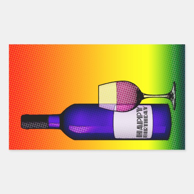 Adesivo Retangular animadores de feliz aniversário (Frente)