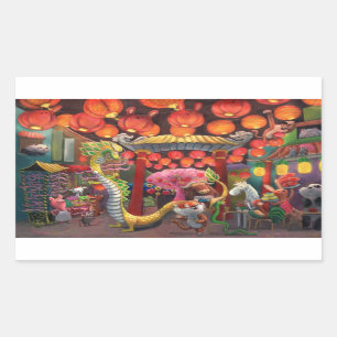 Adesivo Retangular Animais na Cidade da China