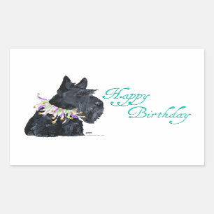 Adesivo Retangular Animal de Festa Scottish Terrier