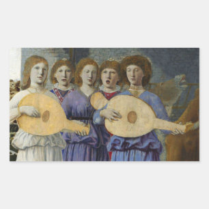 Adesivo Retangular ANJOS DE NATAL TOCANDO MÚSICA por PIERO DELLA FRAN