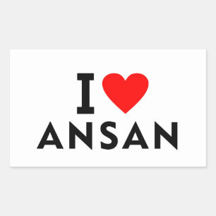 Adesivo Retangular Ansan Coreia do Sul cidade do amor coração como vi