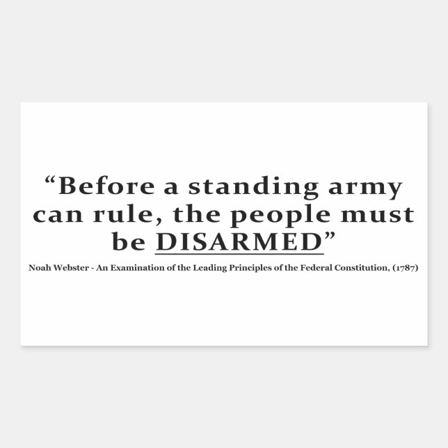 Adesivo Retangular Antes que um exército possa governar pessoas deve  (Frente)