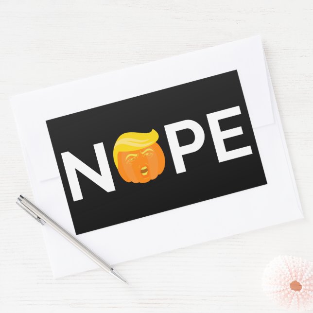 Adesivo Retangular Anti-Trump - Nope Halloween Edition I (Envelope)