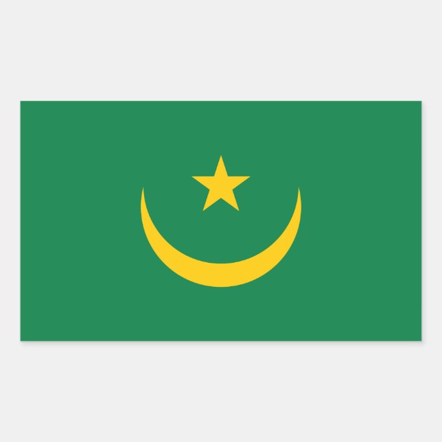 Adesivo Retangular Antiga bandeira da Mauritânia (Frente)