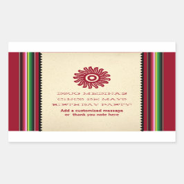 Adesivo Retangular Antigo Sol Mexicano Serape