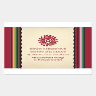 Adesivo Retangular Antigo Sol Mexicano Serape