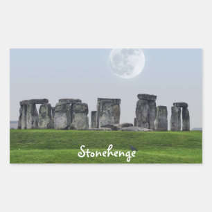 Adesivo Retangular Antigos Stonehenge e Moon Salisbury, Inglaterra