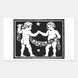 Adesivo Retangular Antiguidade Medieval Renascentista Zodiac Gemini