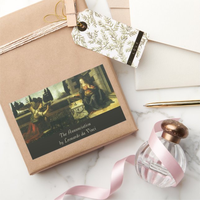 Adesivo Retangular Anunciação do Senhor de Leonardo da Vinci (Presentear)