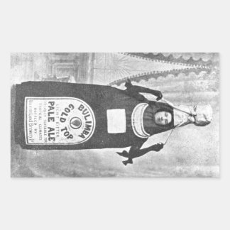 Adesivo Retangular Anúncio Antropomórfico Vintage