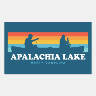 Adesivo Retangular Apalachia Lake North Carolina Canoe