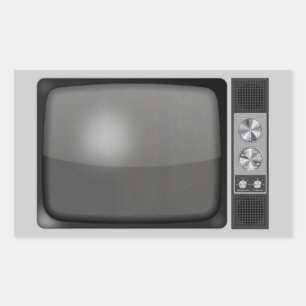 Adesivo Retangular Aparelho de televisão retro do vintage